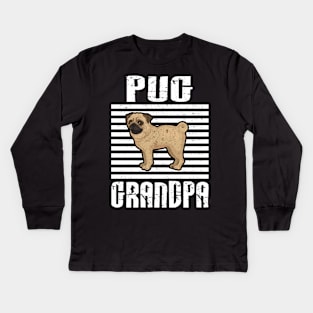 Pug Grandpa Proud Dogs Kids Long Sleeve T-Shirt